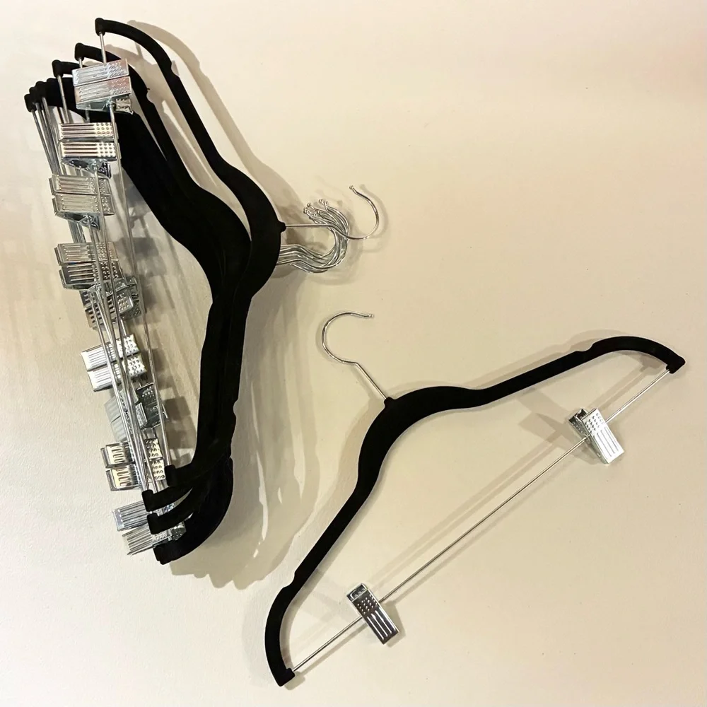 Black Velvet Skirt/Pants Hangers (10 Pack) - Picture 2 of 6